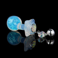 Aurora Ergonomic Curved-Neck Crystal Silicone Anal Plug with Petal Base
