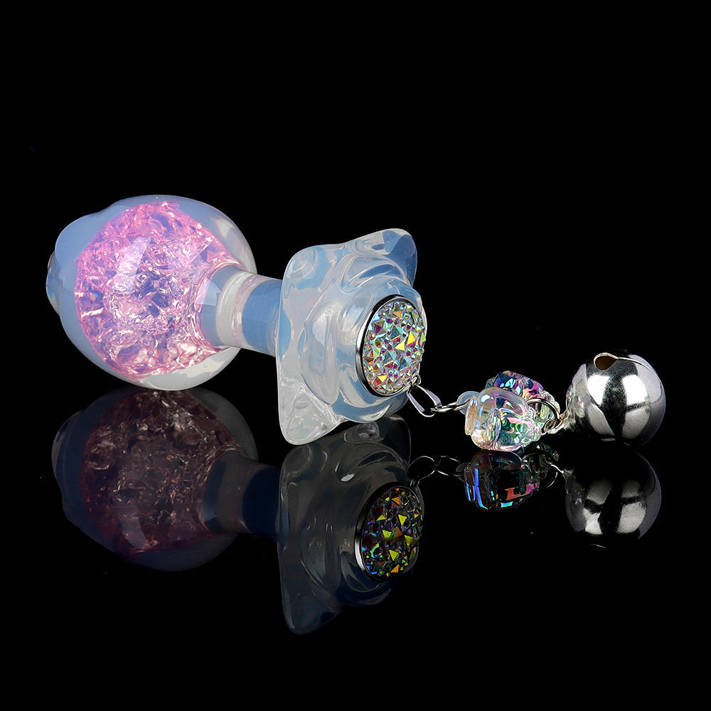 Aurora Rose Petal Crystal Silicone Anal Plug with Jeweled Base