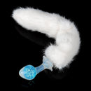 Aurora Ergonomic Curved-Neck Crystal Silicone Anal Plug with Petal Base