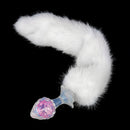 Aurora Custard Apple Textured Crystal Silicone Anal Plug with Rose Petal Base