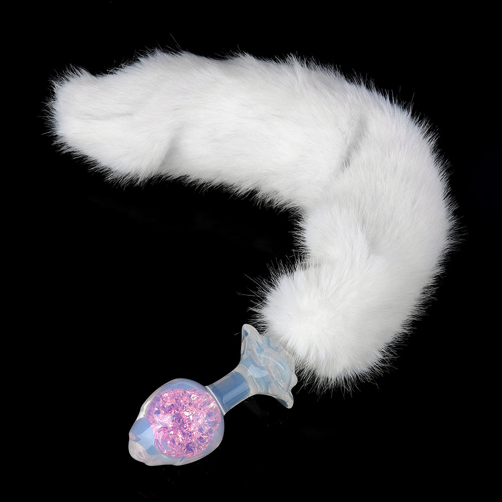 Aurora Rose Petal Crystal Silicone Anal Plug with Jeweled Base
