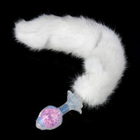Aurora Rose Petal Crystal Silicone Anal Plug with Jeweled Base