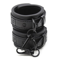 Upgraded BDSM PU Leather Handcuffs Adjustable Cuffs Sex Toy for Couples