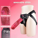 10.01in Silicone Soft Big Strap On Wearable Dildo For Women Lesbians