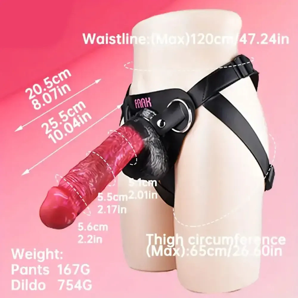 10.01in Silicone Soft Big Strap On Wearable Dildo For Women Lesbians