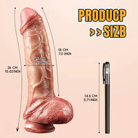 10.02in Realistic Large Hands-Free With Suction Cup Silicone Dildo