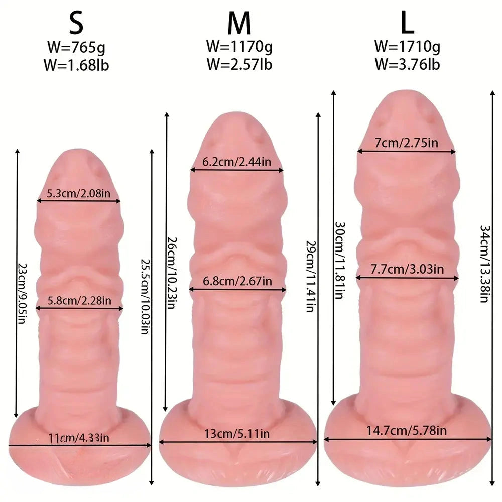 10.03in 11.41in 13.38in Monster Creature Fantasy Huge Realistic PVC Dildo