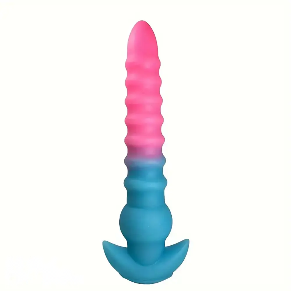 10.03in 12.2in Colorful Luminous Silicone Anal Plug Large Soft Dildo
