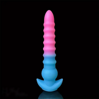 10.03in 12.2in Colorful Luminous Silicone Anal Plug Large Soft Dildo
