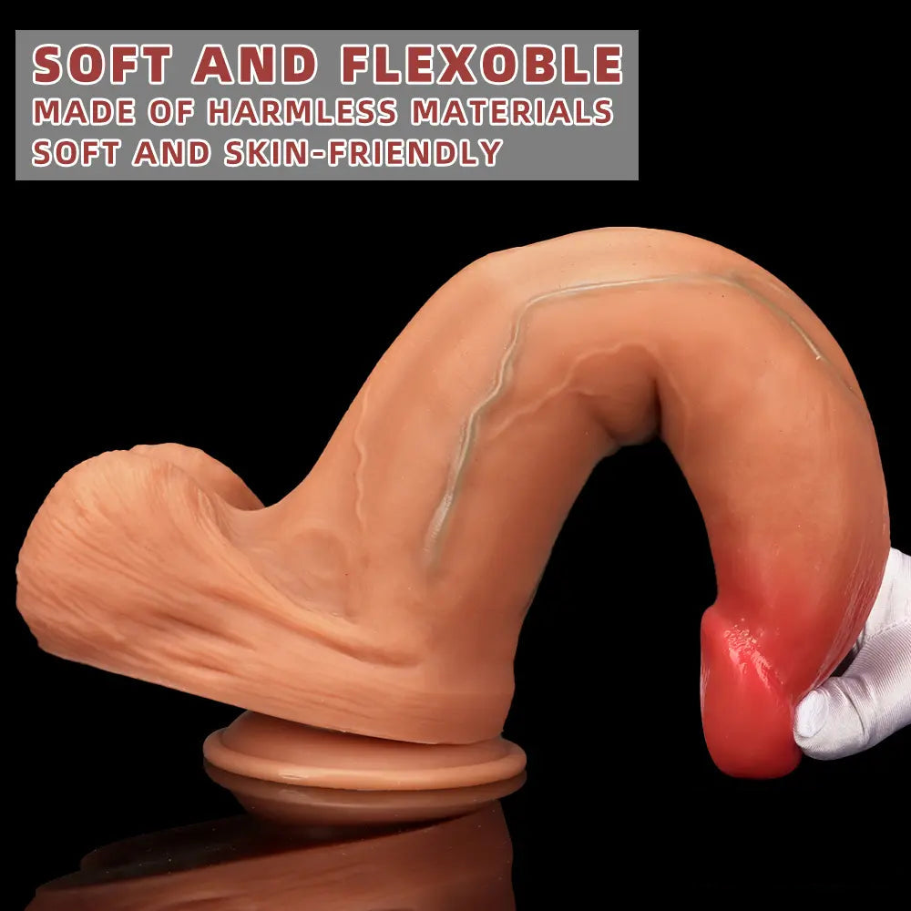 10.03in 9.25in 13in Soft Silicone Big Lifelike Dual Density Dildo