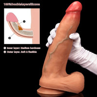 10.03in 9.25in 13in Soft Silicone Big Lifelike Dual Density Dildo