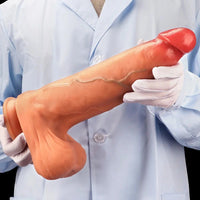 10.03in 9.25in 13in Soft Silicone Big Lifelike Dual Density Dildo