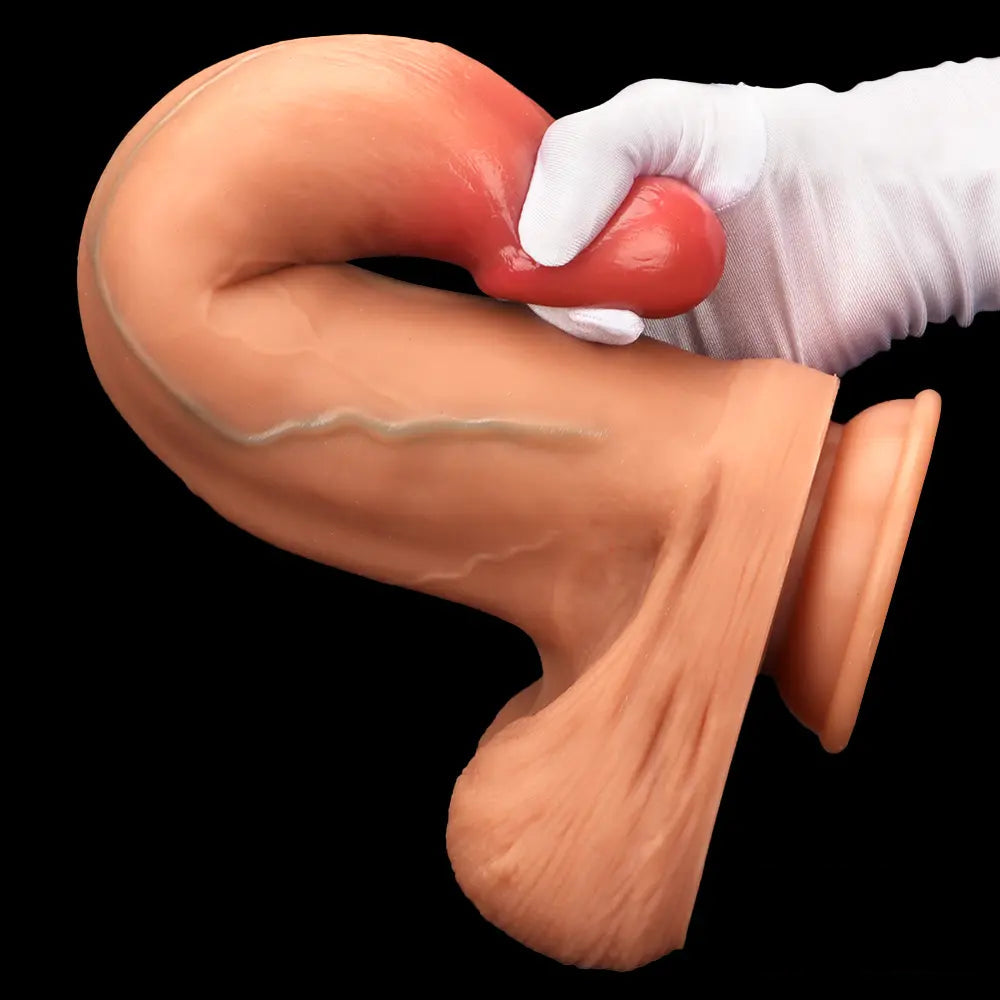 10.03in 9.25in 13in Soft Silicone Big Lifelike Dual Density Dildo