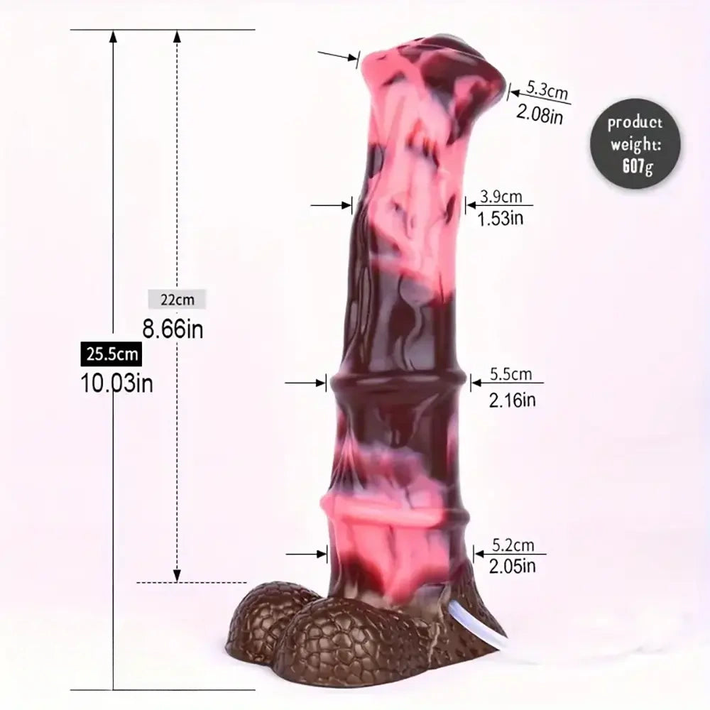 10.03in Fantasy Horse Huge Squirting Silicone Monster Cock Dildo