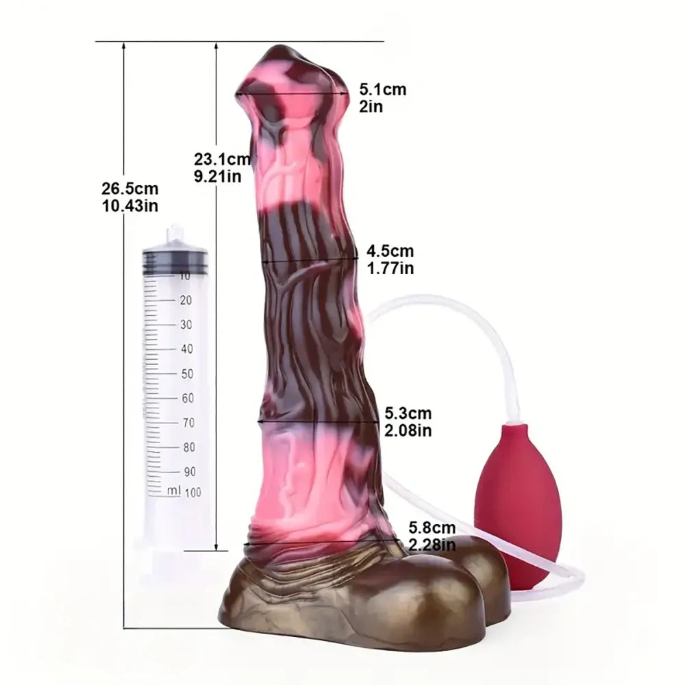 10.03in Fantasy Horse Huge Squirting Silicone Monster Cock Dildo