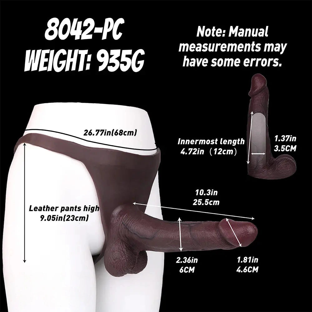 10.03in Hollow Strap on Dildo Panty Big Wearable Cock Dildo For Women