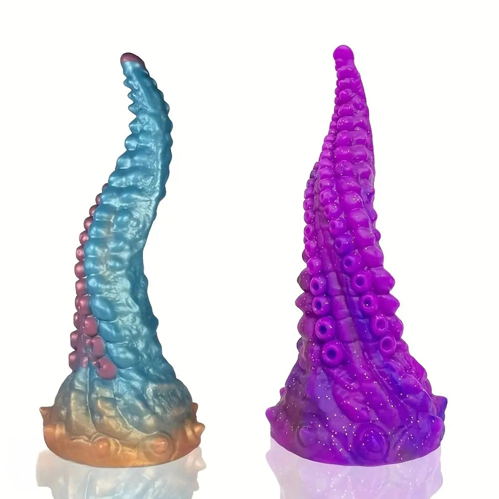 10.03in Octopus Silicone Anal Plug Portable Realistic Tentacle Texture Dildo