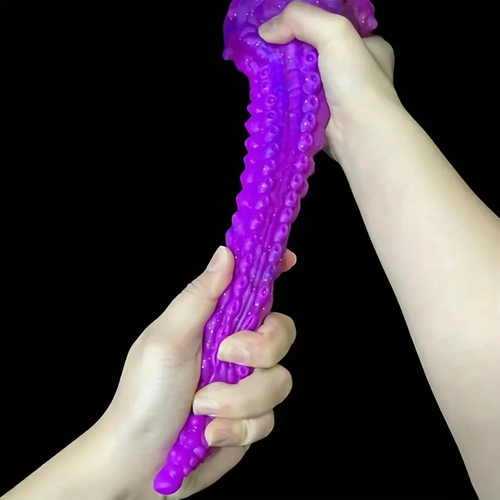 10.03in Octopus Silicone Anal Plug Portable Realistic Tentacle Texture Dildo