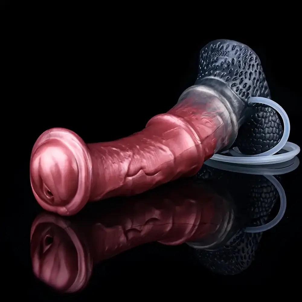 10.03in Realistic Horse Squirting Silicone Animal Cock Fantasy Dildo