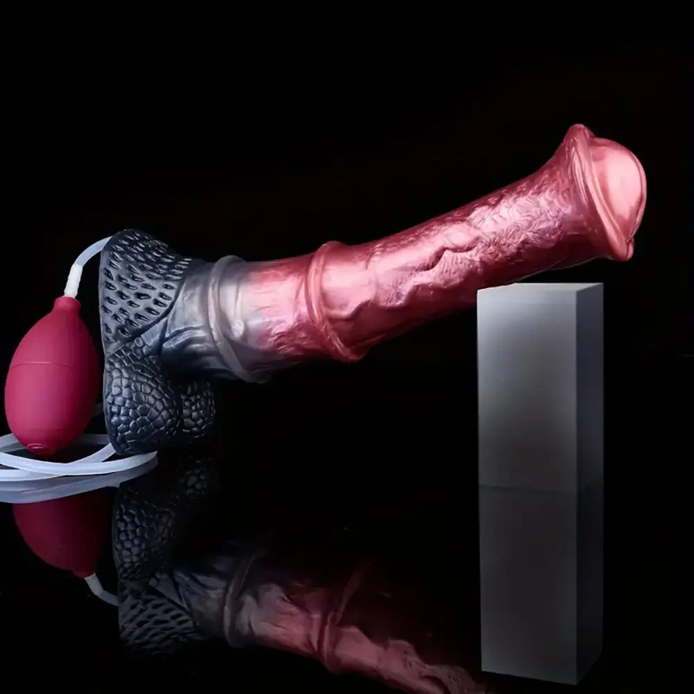 10.03in Realistic Horse Squirting Silicone Animal Cock Fantasy Dildo