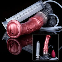 10.03in Realistic Horse Squirting Silicone Animal Cock Fantasy Dildo