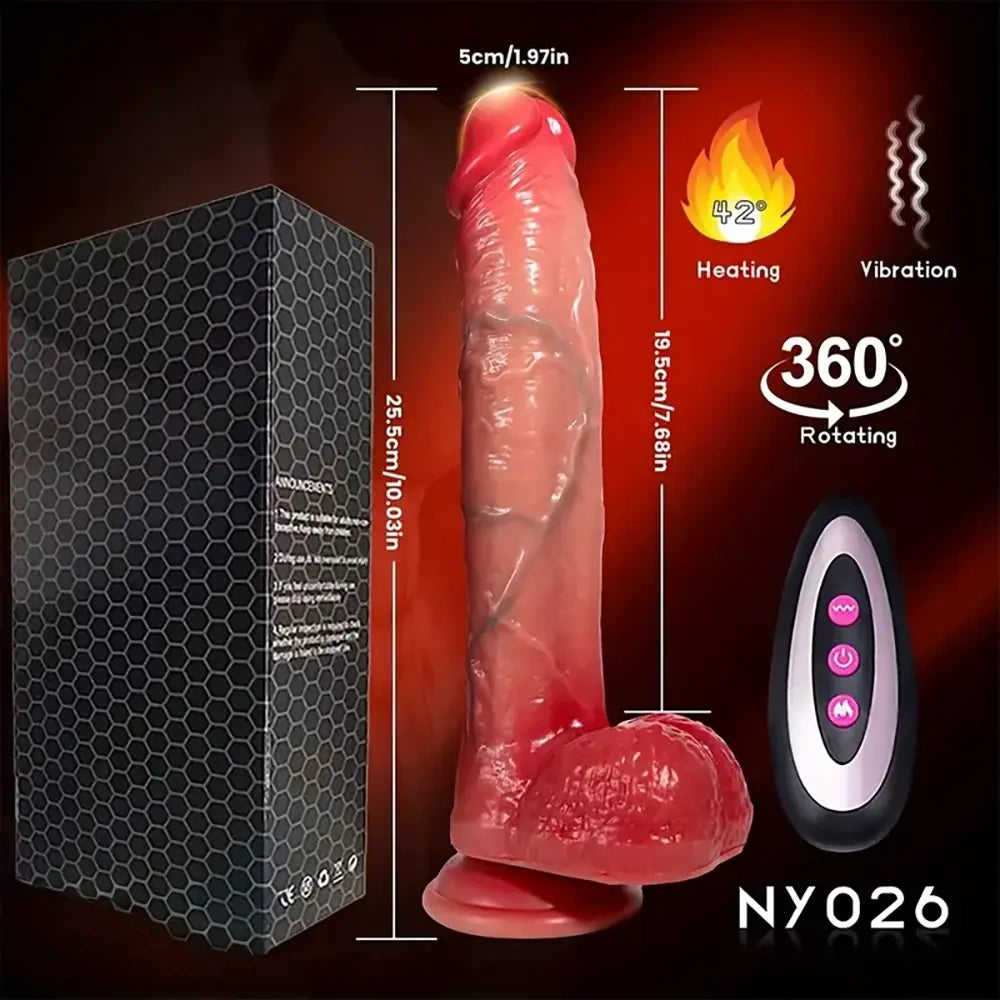 10.03in Rotation Vibrating Heating Large Lifelike Automatic Dildo