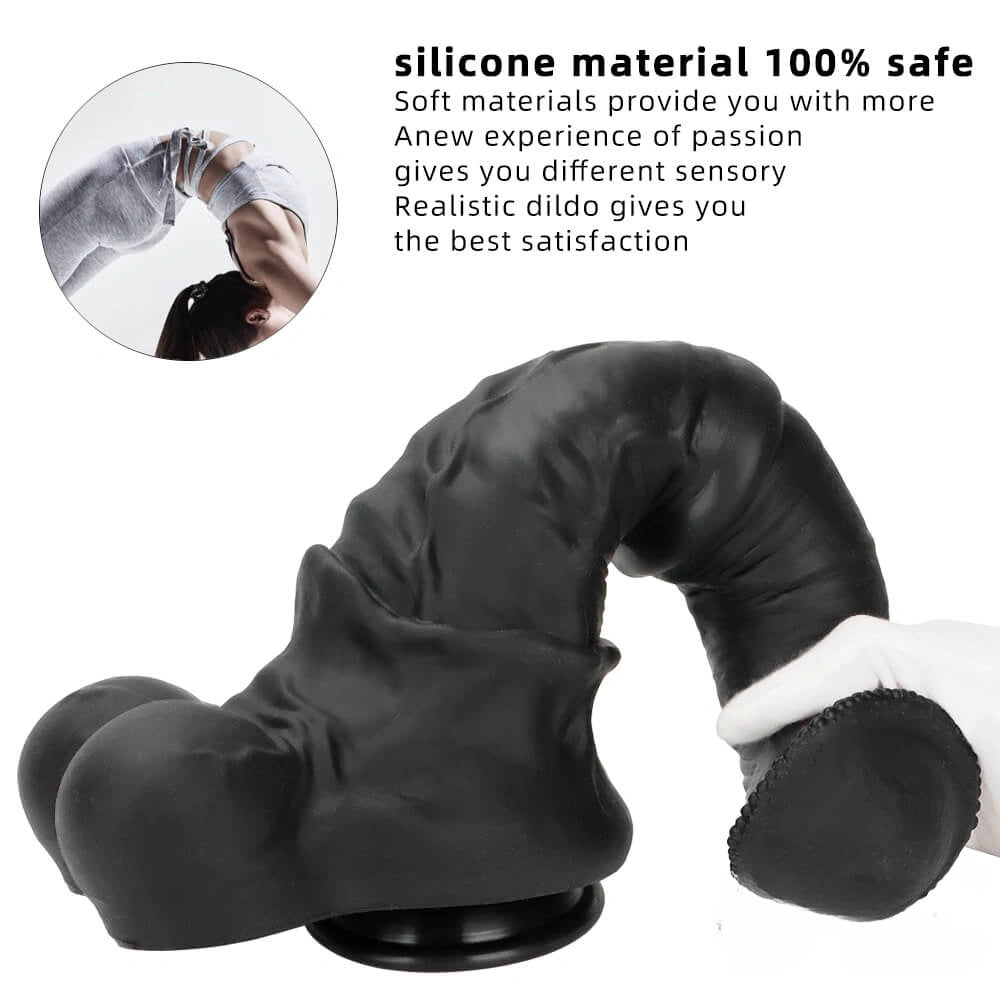 10.04in 11.41in 13.38in Big Black Thick Horse Penis Dildo Sex Toy