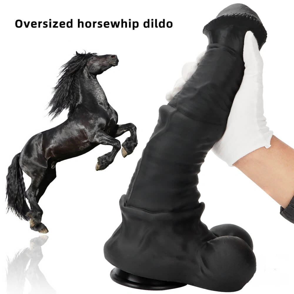 10.04in 11.41in 13.38in Big Black Thick Horse Penis Dildo Sex Toy