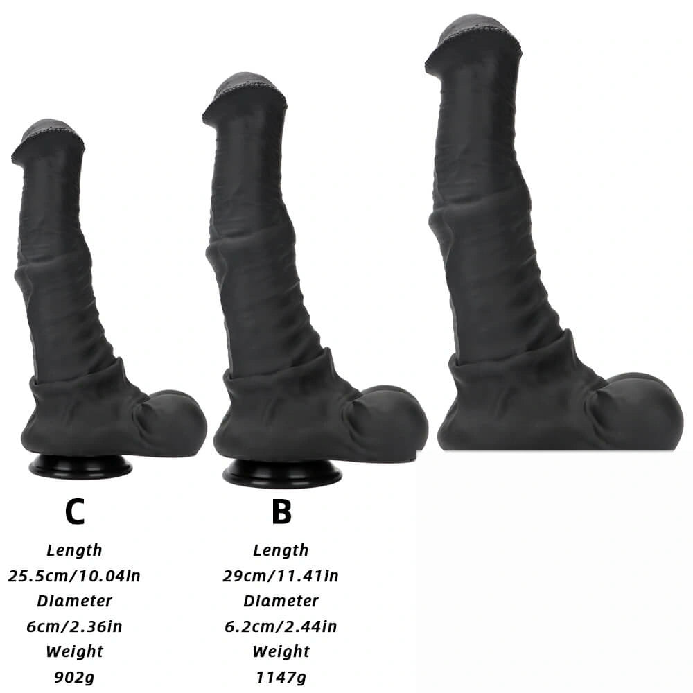 10.04in 11.41in 13.38in Big Black Thick Horse Penis Dildo Sex Toy