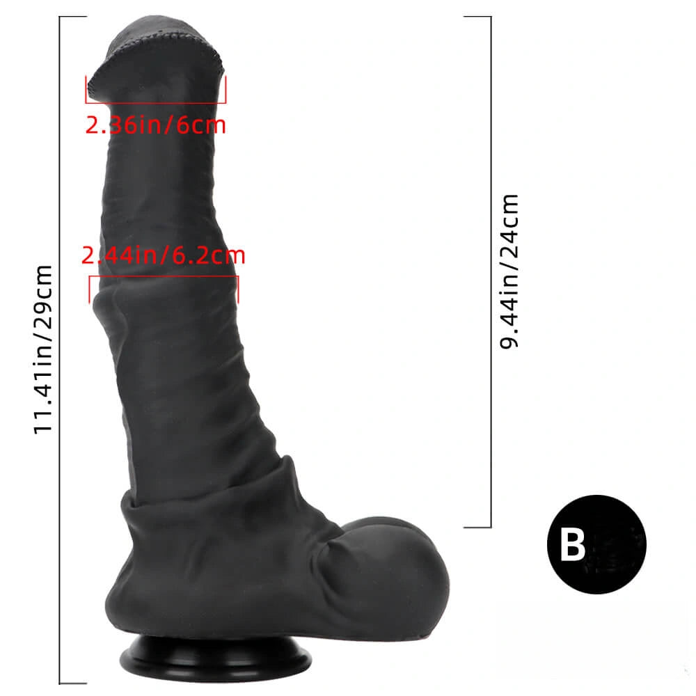 10.04in 11.41in 13.38in Big Black Thick Horse Penis Dildo Sex Toy