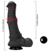 10.04in 11.41in 13.38in Big Black Thick Horse Penis Dildo Sex Toy