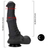 10.04in 11.41in 13.38in Big Black Thick Horse Penis Dildo Sex Toy