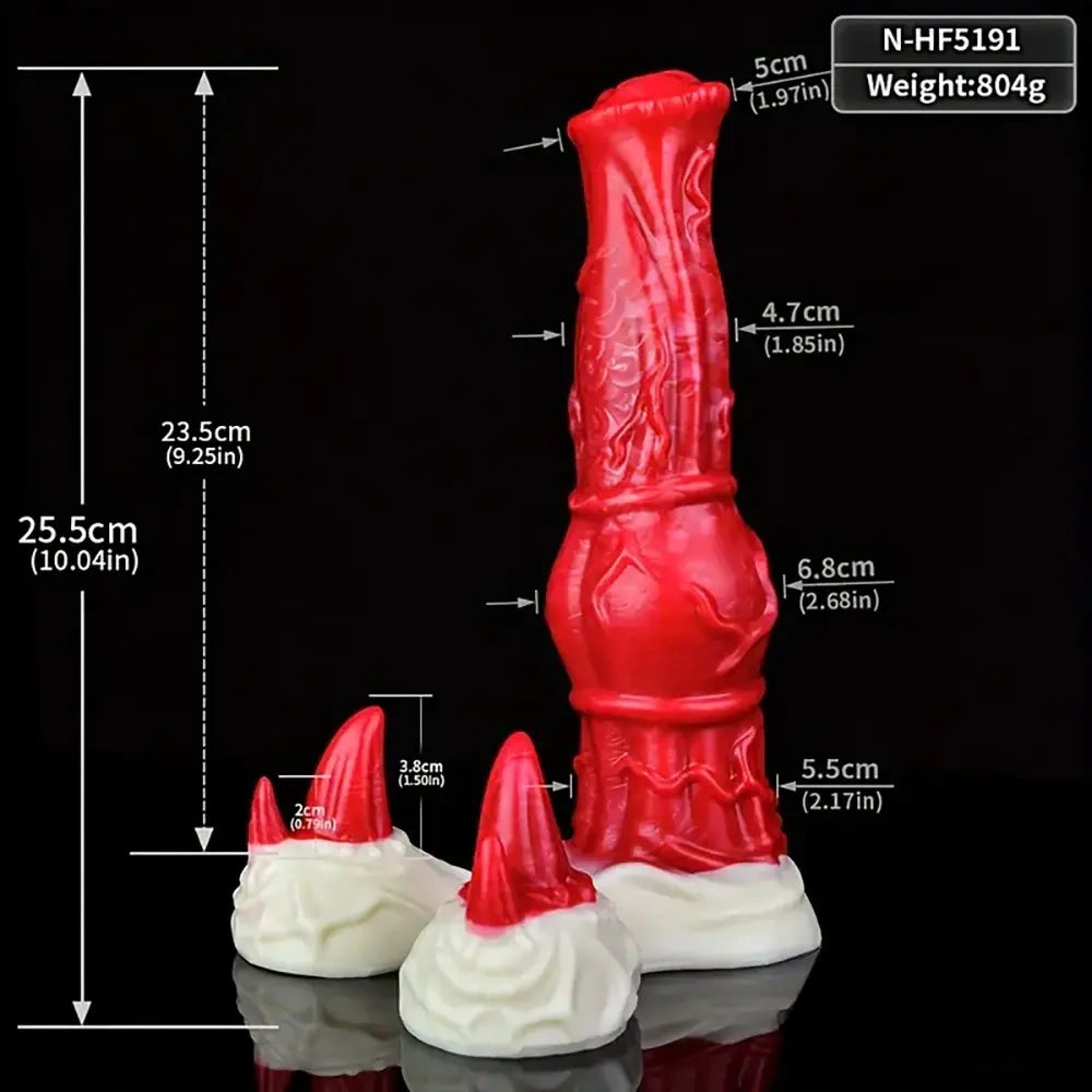 10.04in Big Animal Horse Cock Silicone Soft Cock Dildo For Anus Dilator