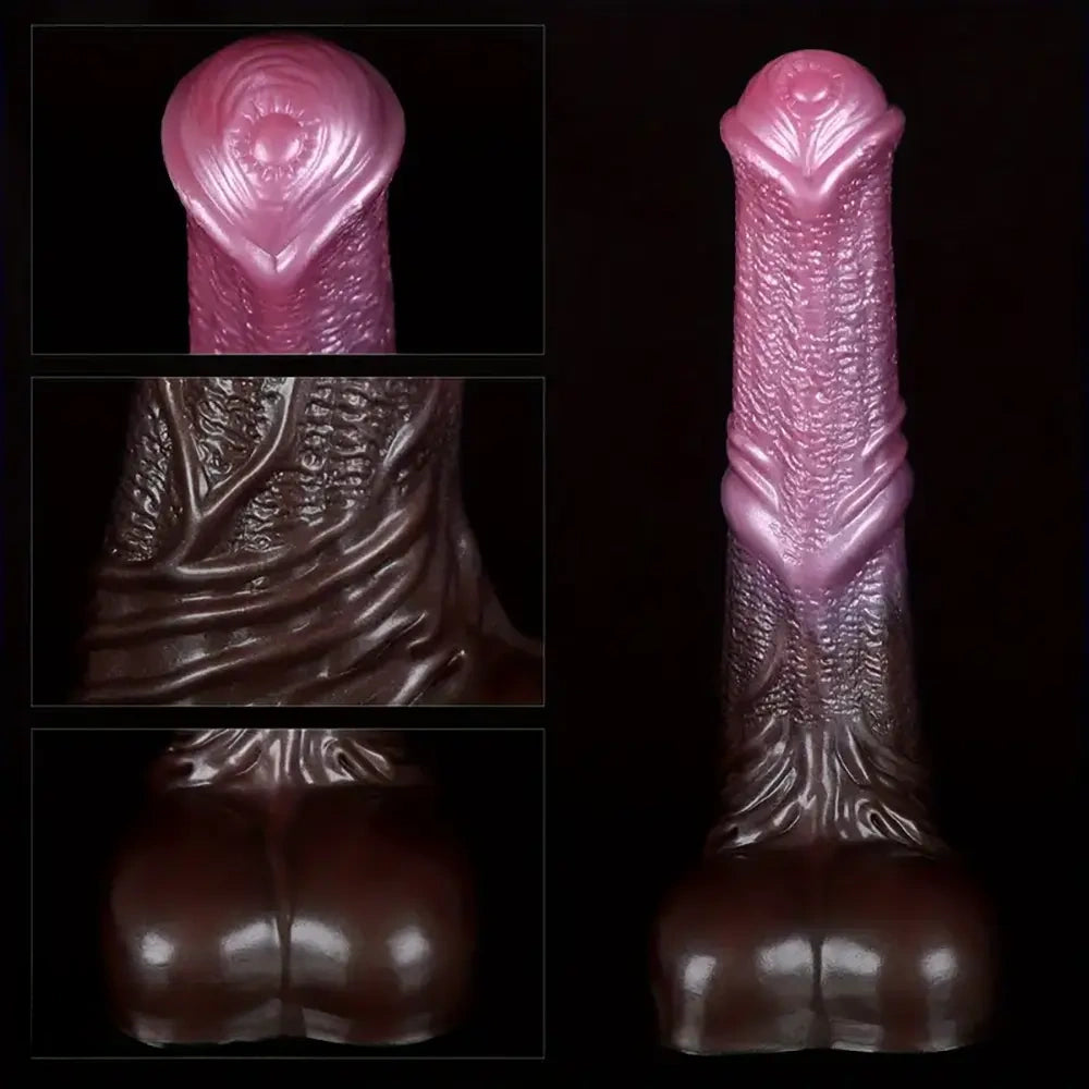 10.04in Liquid Silicone Mixed Color Horse Cock Animal Dildo Adult Sex Toy