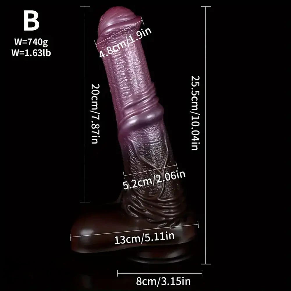 10.04in Liquid Silicone Mixed Color Horse Cock Animal Dildo Adult Sex Toy