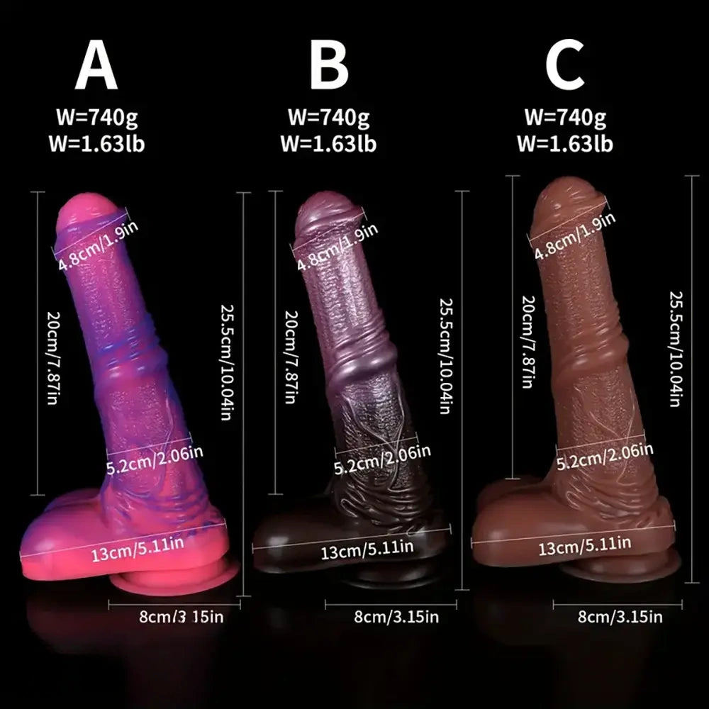 10.04in Liquid Silicone Mixed Color Horse Cock Animal Dildo Adult Sex Toy