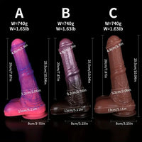 10.04in Liquid Silicone Mixed Color Horse Cock Animal Dildo Adult Sex Toy
