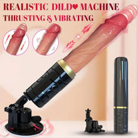 10.04in Portable Sex Machine Thrusting Vibrating Dildo Liquid Silicone Vibrator