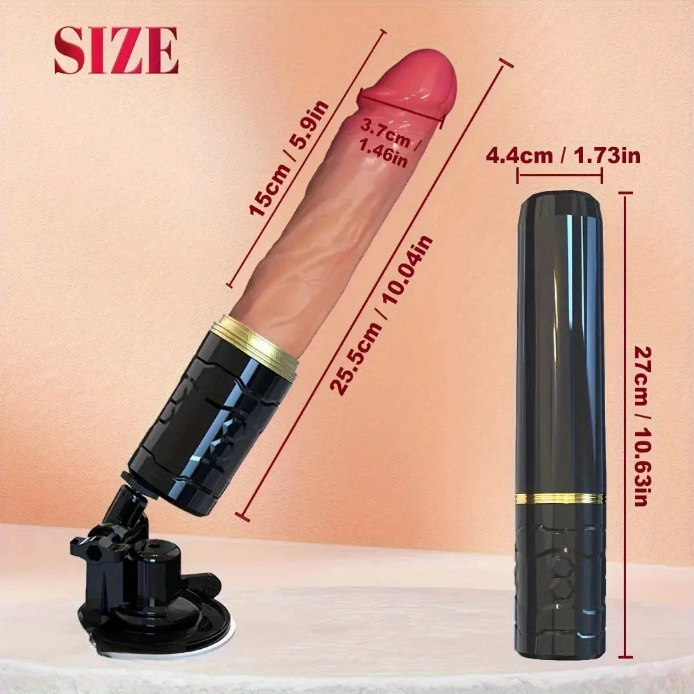 10.04in Portable Sex Machine Thrusting Vibrating Dildo Liquid Silicone Vibrator