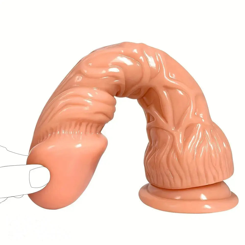 10.04in Realistic Penis Head Suction Cup Glans Dildo Manual Masturbator