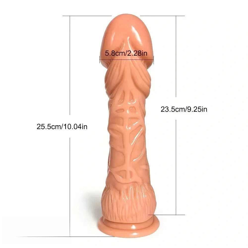10.04in Realistic Penis Head Suction Cup Glans Dildo Manual Masturbator
