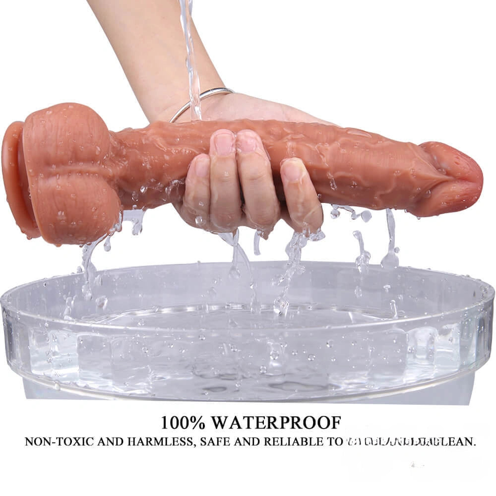 10.04in Skin Feeling Real Soft Dildo Female Sex Toy With Sucker