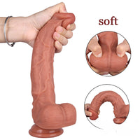 10.04in Skin Feeling Real Soft Dildo Female Sex Toy With Sucker