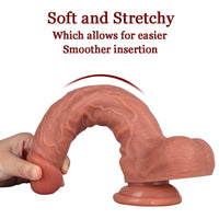 10.04in Skin Feeling Real Soft Dildo Female Sex Toy With Sucker