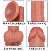 10.04in Skin Feeling Real Soft Dildo Female Sex Toy With Sucker