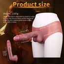 10.11in Hollow Sleeve Strap on Dildo Leather Pants For Men Women Sex
