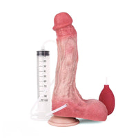 10.12in Couple Sex Game Toy Dual Density Silicone Ejaculating Dildo