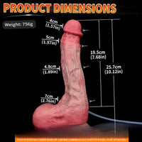 10.12in Couple Sex Game Toy Dual Density Silicone Ejaculating Dildo