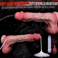 10.12in Couple Sex Game Toy Dual Density Silicone Ejaculating Dildo