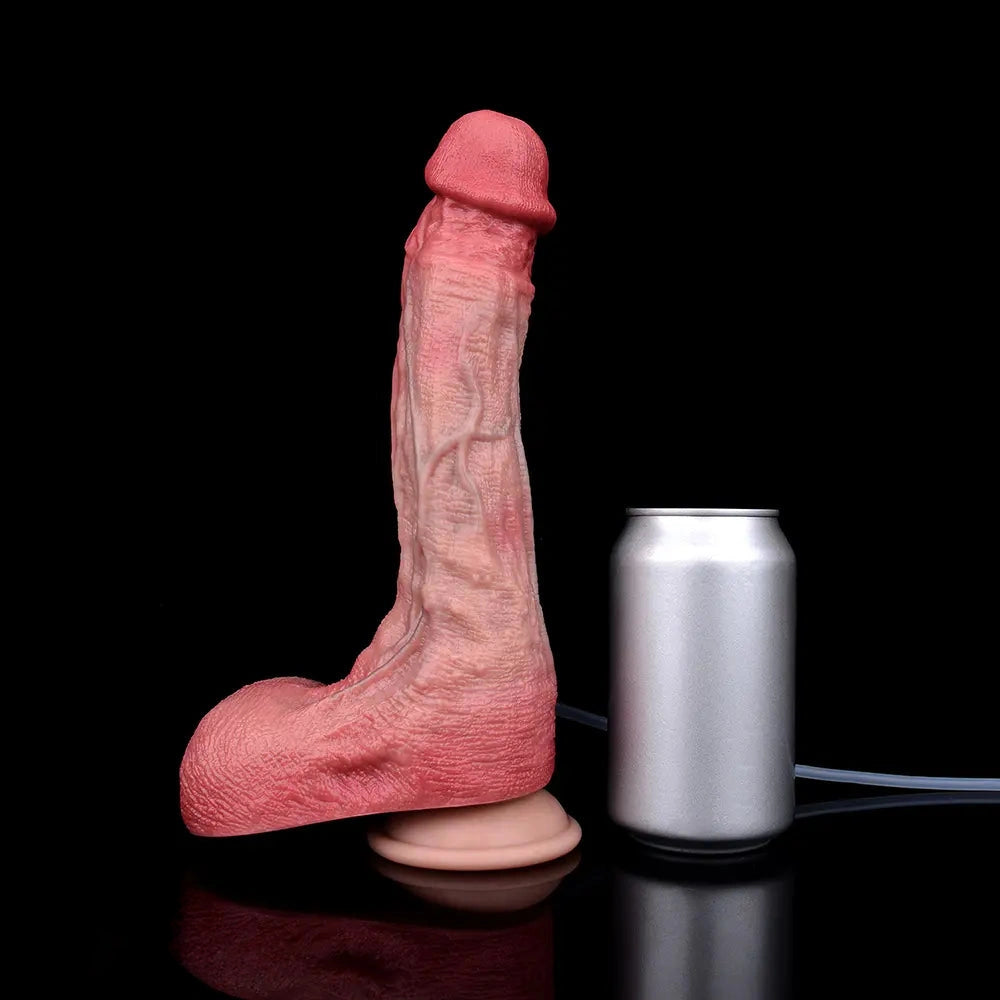 10.12in Couple Sex Game Toy Dual Density Silicone Ejaculating Dildo